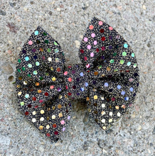 Load image into Gallery viewer, Holiday Colors Dark Gray Sequin Sparkle Bow