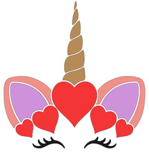Load image into Gallery viewer, Unicorn with Hearts - ALL SIZES/DIFFERENT STYLES/COLORS