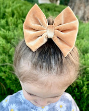 Load image into Gallery viewer, Golden Mustard Velvet Bow