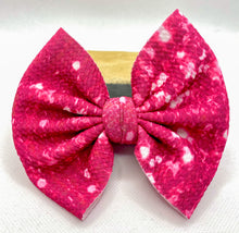 Load image into Gallery viewer, Faux Glitter Magenta Bow