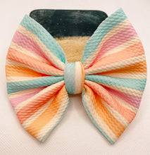 Load image into Gallery viewer, Sherbet Stripes Bow/Wrap