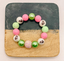Load image into Gallery viewer, Leopard Print Bunny with Pink/Mint Necklace
