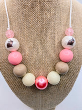 Load image into Gallery viewer, Leopard Print Bunny with Pink/Tan Necklace