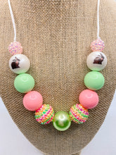 Load image into Gallery viewer, Leopard Print Bunny with Pink/Mint Necklace