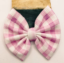 Load image into Gallery viewer, Lavender Gingham Bow