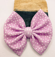 Load image into Gallery viewer, Lavender Polka Dots Bow