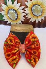 Load image into Gallery viewer, Orange Sunflower Bow