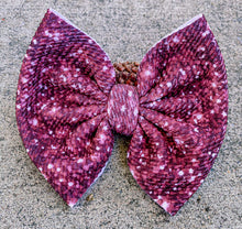 Load image into Gallery viewer, Faux Glitter Maroon Bow