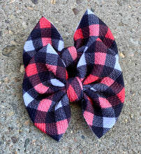 Load image into Gallery viewer, Red,Black and White Buffalo Plaid Bow/Wrap