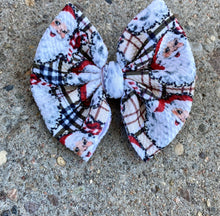 Load image into Gallery viewer, Plaid Santa Bow