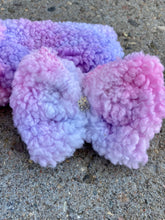 Load image into Gallery viewer, Light Tan Sherpa Bow-sparkle center option available