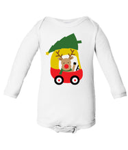 Load image into Gallery viewer, Reindeer Car short/long sleeve Onesie