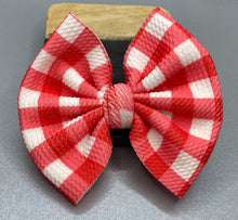 Load image into Gallery viewer, Red Gingham Bow