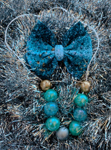 Load image into Gallery viewer, Faux Glitter Teal,Gold,Silver Ombre Bow