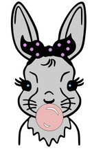 Load image into Gallery viewer, Gray Bunny with Bubblegum Shirt-Youth/Adult Sizes