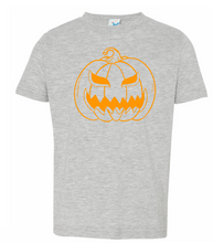 Load image into Gallery viewer, Jack-O-Lantern Toddler/Youth Shirt- Unbleached or Bleached Option-Multiple Colors