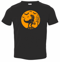 Load image into Gallery viewer, Halloween T-Rex Toddler/Youth Shirt- Unbleached or Bleached Option-Multiple Colors