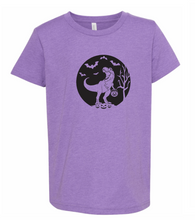 Load image into Gallery viewer, Halloween T-Rex Toddler/Youth Shirt- Unbleached or Bleached Option-Multiple Colors