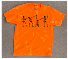 Load image into Gallery viewer, Dancing Skeletons Adult Shirt- Unbleached or Bleached Option-Multiple Colors
