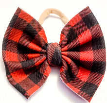 Load image into Gallery viewer, Red Buffalo Plaid Bow