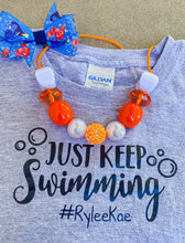 Load image into Gallery viewer, Just keep swimming ribbon bow