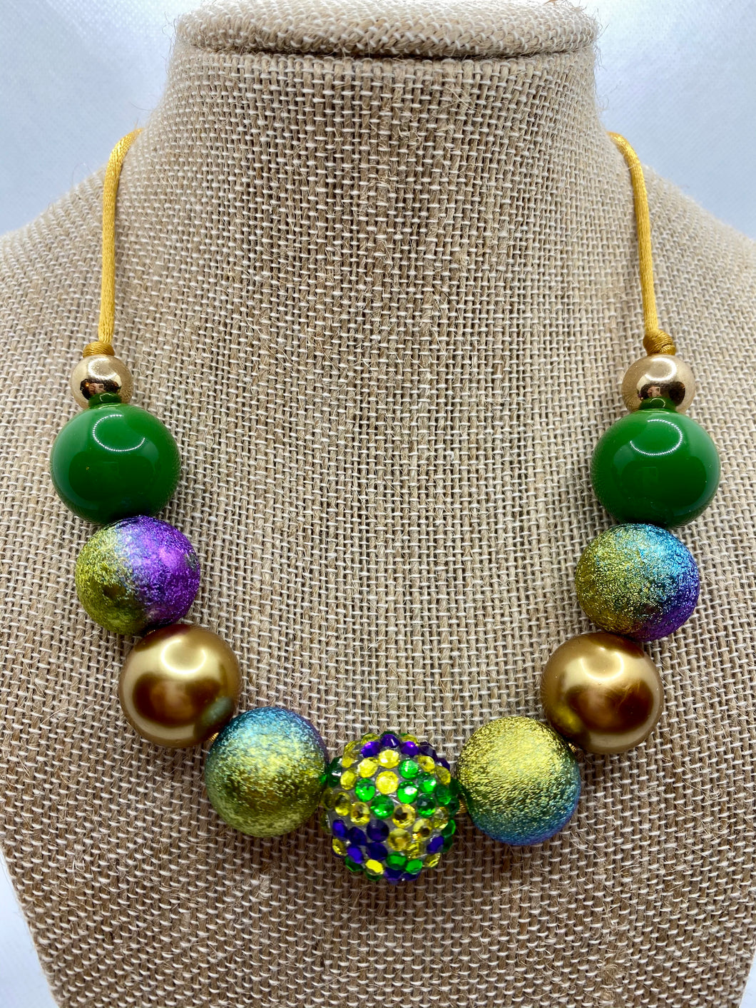 Gold, Green and Purple Necklace
