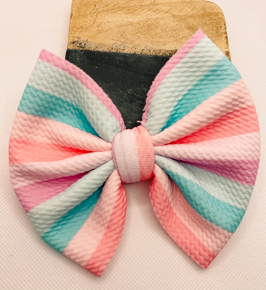 Pastel Stripes Bow