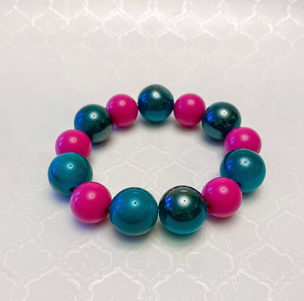 Turquoise & Magenta Bracelet