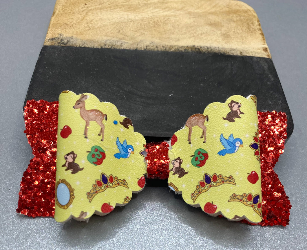 Apple Princess Faux Leather Bow