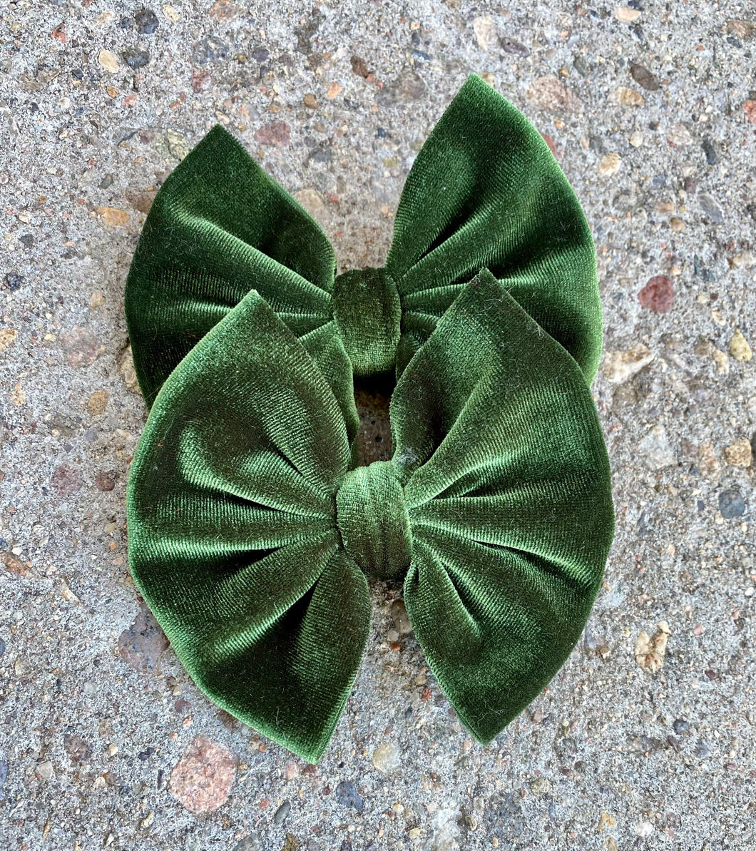 Green Velvet Bow