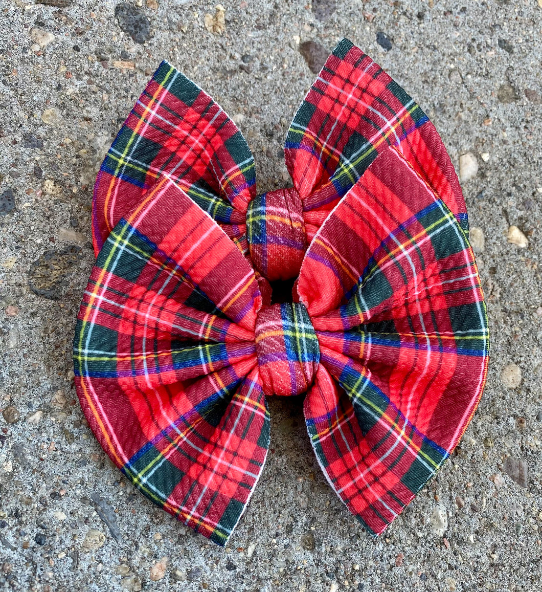 Christmas Plaid Bow/Wrap