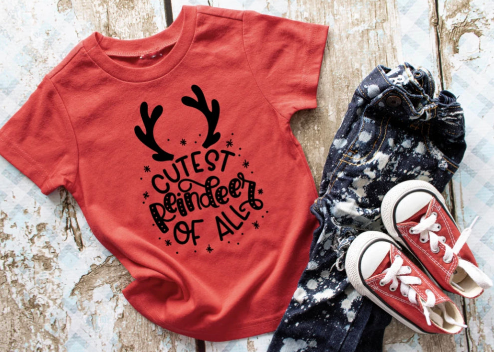 Cutest Reindeer of All Onesie/Shirt- Multiple Style Options(Newborn-24m)