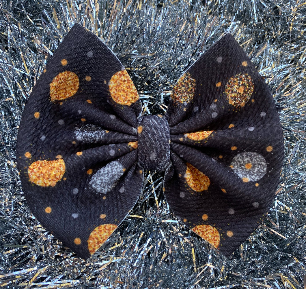 Ball Drop Faux Glitter Bow