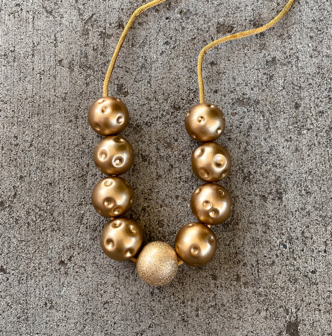 Gold Ball Drop Necklace