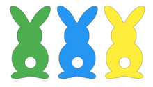 Load image into Gallery viewer, 3 Bunnies with Tails(Green/Yellow/Blue) Shirt-Youth/Adult Sizes(Rainbow Stripe image available)
