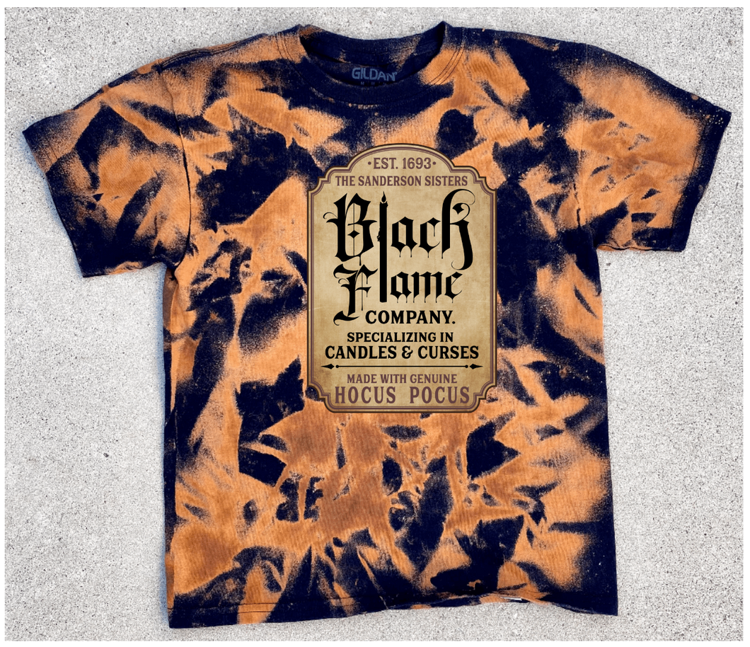 Light Black Flame Adult Shirt- Unbleached or Bleached Option-Multiple Colors