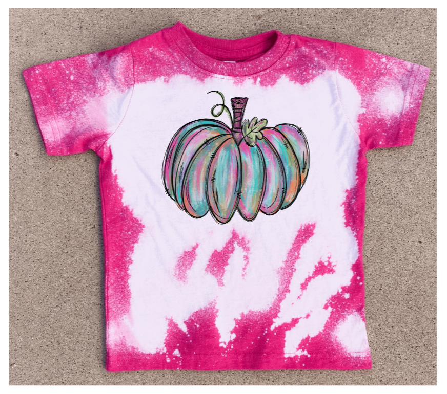 Colorful Pumpkin Toddler/Youth Shirt- Unbleached or Bleached Option-Multiple Colors